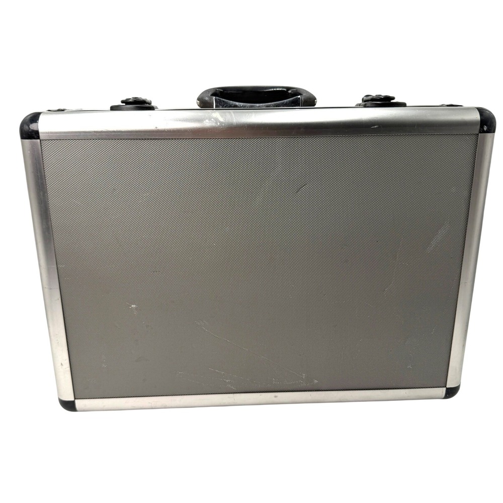 Vintage Aluminum Hard Shell Carrying Case Silver Tool Equipment Box